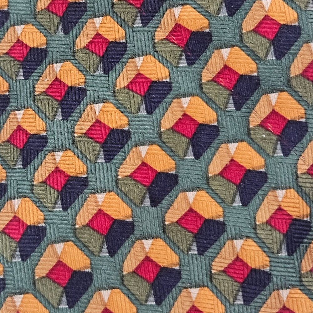Frank Sinatra Mens Silk Tie Kaleidoscope Premier Collection Geometric Vintage - Picture 4 of 8